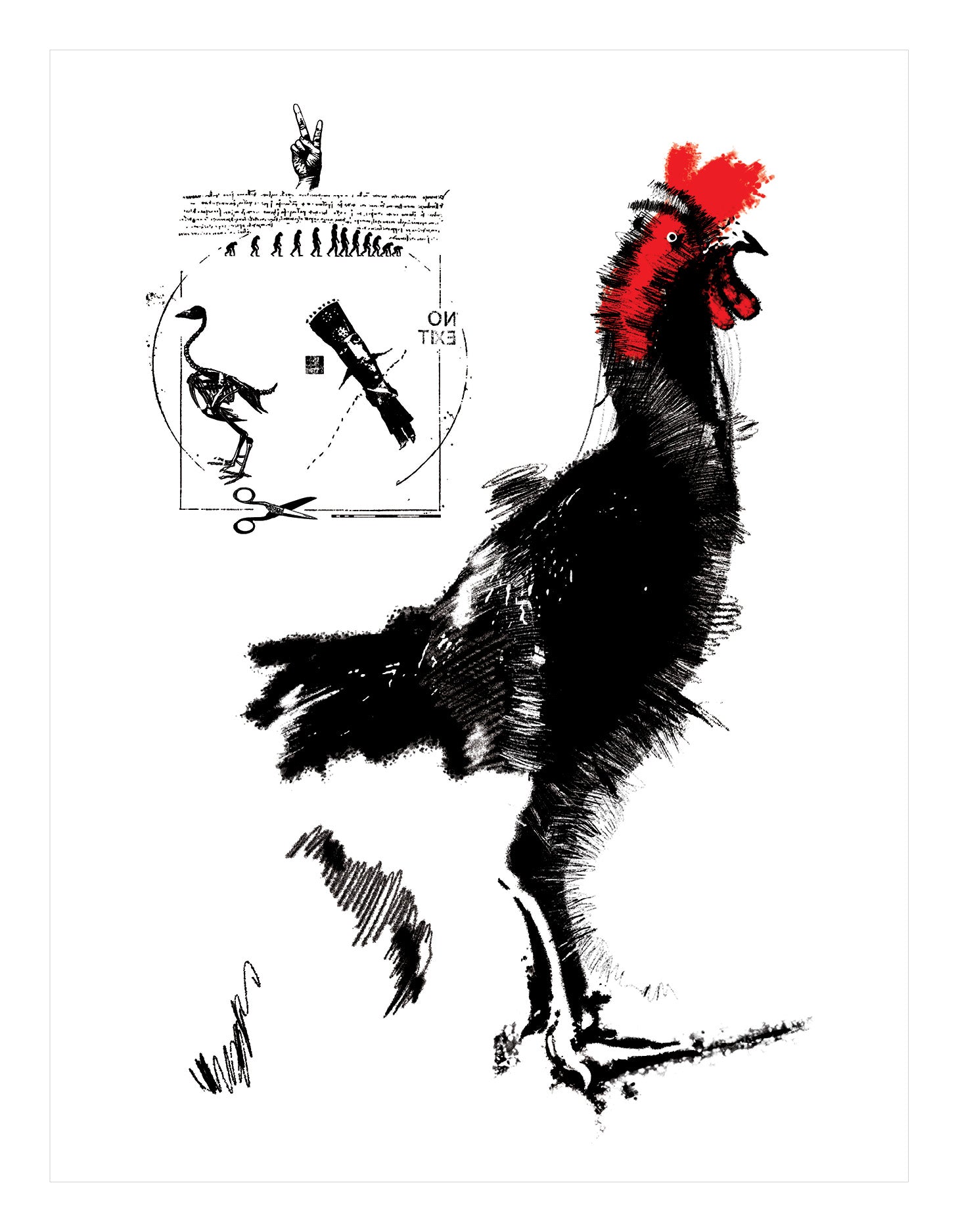 Black Rooster By Soheil Hosseini - Code SHSA02RS